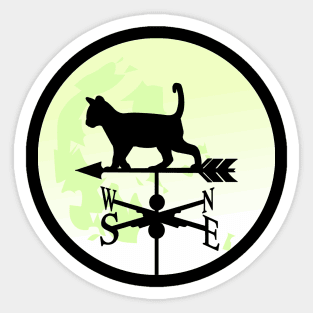 Cat Moon Weathervane Sticker